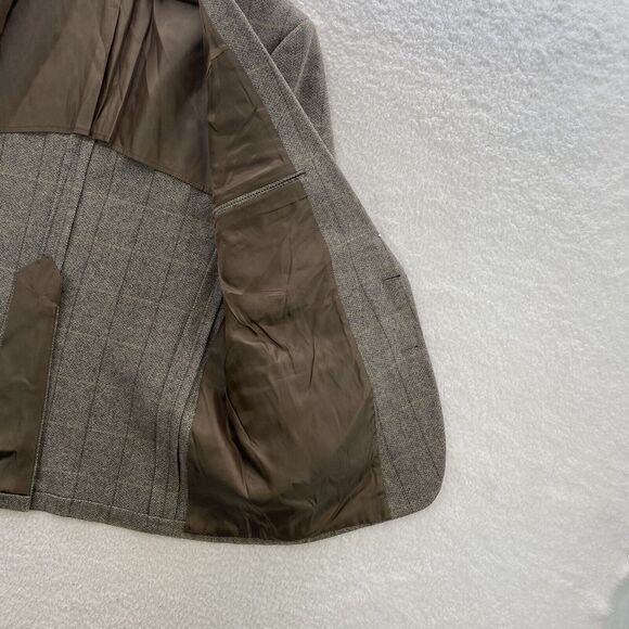 Kingsridge Madden Tweed Herringbone Blazer Men's 45R Tan Wool Preppy USA NWT - Picture 13 of 16